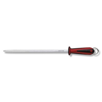 VICTORINOX ACCIAINO PER MACELLAIO DUAL GRIP MANICO ERGONOMICO ROSSO NERO CM. 30