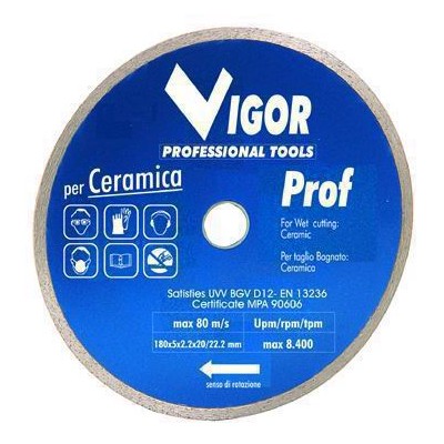 VIGOR DISCO DIAMANTATO C. CONTINUA CERAMICA BLU MM. 180x22