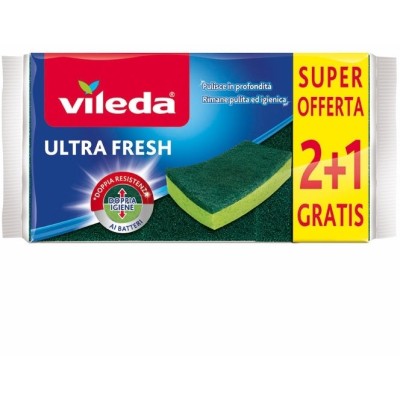 VILEDA SPUGNA ABRASIVA ULTRA FRESH PZ.2+1 DOPPIA RESISTENZA