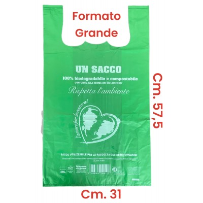 BUSTE SHOPPER BIOCOMPOST FORMATO GRANDE cm. 57,5 x 31 conf. 4 kg.