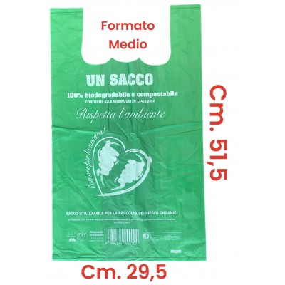 BUSTE SHOPPER BIOCOMPOST FORMATO MEDIO cm. 51,5 x 29,5 conf. 4 kg.