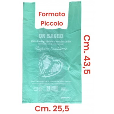 BUSTE SHOPPER BIOCOMPOST FORMATO PICCOLO cm. 43,5 x 25,5 conf. 4 kg.
