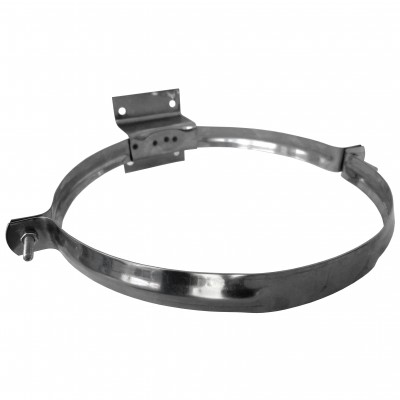 COLLARE INOX CON STAFFA PER TUBI STUFA DIAMETRO CM. 25