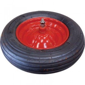 RUOTA PNEUMATICA PER CARRIOLA 3.50x8 DISCO METALLO ASSE MM. 12x160