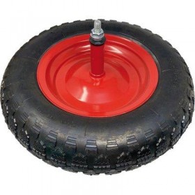 RUOTA PNEUMATICA PER CARRIOLA 3.50x8 DISCO METALLO ASSE MM. 12x260