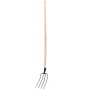 STOCKER FORCA A 4 DENTI TONDI CON MANICO IN LEGNO CM. 140