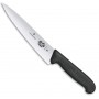 VICTORINOX COLTELLO CUCINA LAMA ONDULATA MANICO NERO LAMA INOX CM. 19