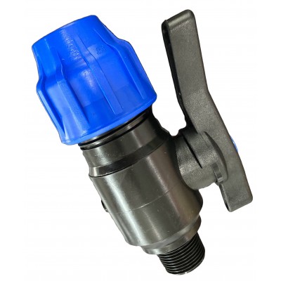 VALVOLA A SFERA MASCHIO A COMPRESSIONE PER TUBO NERO DIAM. 75x2 - 1/2