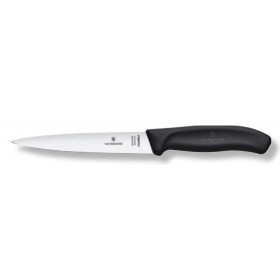 VICTORINOX COLTELLO DA CUCINA FILETTARE MANICO NERO LAMA CM. 16