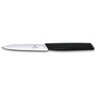 Victorinox Coltello Spelucchino Manico nero lama liscia cm. 10