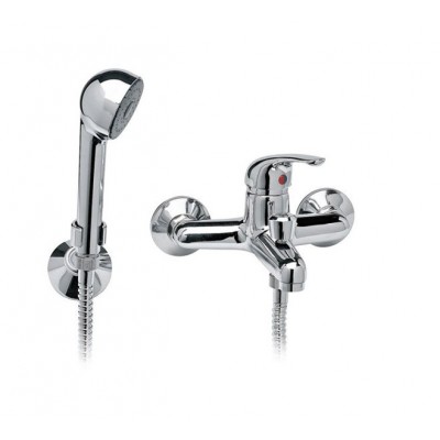 MISCELATORE GRUPPO VASCA MONOCOMANDO IN OTTONE CROMATO CON DUPLEX PRINCE
