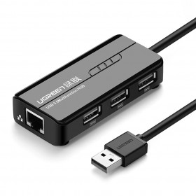 Ugreen Art. 20264 RJ45 Adattatore di rete da USB-A a Ethernet A 3 porte USB 2.0 Ugreen Art. 20264 RJ45 Adattatore di rete da USB-A a Ethernet A 3 porte USB 2.0