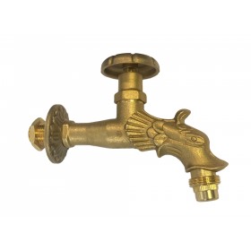 RUBINETTO IN OTTONE ARTISTICO A VITONE LEONE 1/2 POLL. RUBINETTO IN OTTONE ARTISTICO A VITONE LEONE 1/2 POLL.