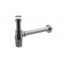 SIFONE A BOTTIGLIA IN OTTONE CROMATO SENZA PILETTA GR. 1 - 1/4 SCARICO 32×250 mm.
