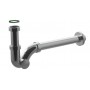 SIFONE A S IN OTTONE CROMATO SENZA PILETTA GR. 1 - 1/4 SCARICO 32×250 mm.