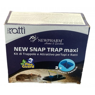 NEWPHARM NEW SNAP TRAP MAXI TRAPPOLA PER TOPI CON ATTRATTIVO PZ. 2