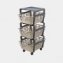 CARRELLINO PORTAOGGETTI CON RUOTE MODULA COLORE TORTORA Cm. 41,5x29x75h.