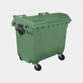 CASSONETTO CON RUOTE PER L'IMMONDIZIA RESISTENTE COLORE VERDE LT. 660 CASSONETTO CON RUOTE PER L'IMMONDIZIA RESISTENTE COLORE VERDE LT. 660