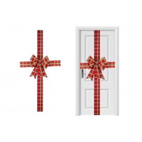 FIOCCO DI NATALE FUORI  PORTA CM. 49x52 DI COLORE SCOZZESE FIOCCO DI NATALE FUORI  PORTA CM. 49x52 DI COLORE SCOZZESE