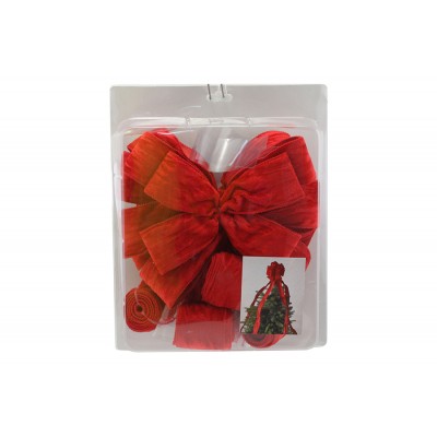 FIOCCO PUNTALE PER ALBERO DI NATALE CON CASCATA CM. 250 COLORE ROSSO