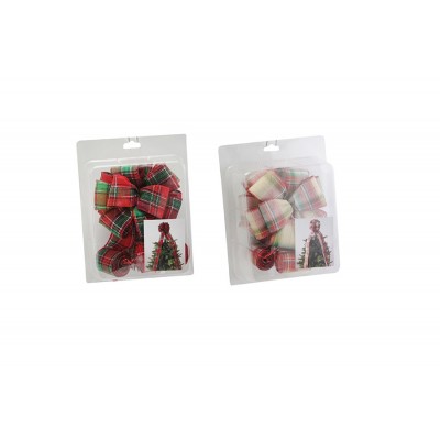 FIOCCO PUNTALE PER ALBERO DI NATALE CON CASCATA CM. 250 SCOZZESE COLORE ASSORTITO