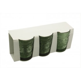 SET 3 BICCHIERI DI VETRO M.T04 COLORE VERDE ML. 300 SET 3 BICCHIERI DI VETRO M.T04 COLORE VERDE ML. 300