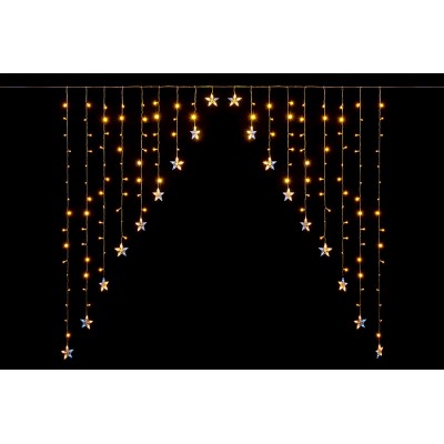 TENDA LUMINOSA NATALIZIA A STELLE 437 LED FLASH LUCE CALDA MT. 3x3h.