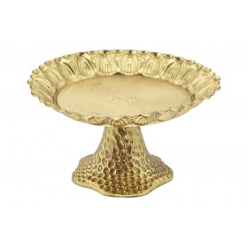 ALZATINA PORCELLANA PER DOLCI COLORE ORO CM. 28,5x28,5x4