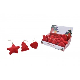 APPENDINO PER DOCORO NATALIZIO CM. 13 COLORE ROSSO 3 MODELLI ASSORTITI APPENDINO PER DOCORO NATALIZIO CM. 13 COLORE ROSSO 3 MODELLI ASSORTITI