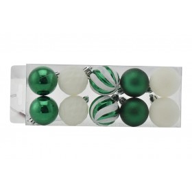 BOX 10 SFERE PALLINE DI NATALE CM. 4 DECORO LUCIDO/MAT COLORE VERDE BOX 10 SFERE PALLINE DI NATALE CM. 4 DECORO LUCIDO/MAT COLORE VERDE