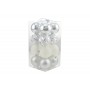 BOX 16 SFERE PALLINE DI NATALE CM. 8 DECORO LUCID/MAT COLORE ARGENTO