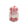 BOX 16 SFERE PALLINE DI NATALE CM. 8 DECORO LUCID/MAT COLORE ROSSO