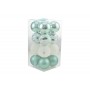 BOX 16 SFERE PALLINE DI NATALE CM. 8 DECORO LUCIDO/MAT COLORE TIFFANY