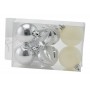 BOX 6 SFERE PALLINE DI NATALE CM. 5 DECORO LUCID/MAT COLORE ARGENTO