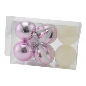 BOX 6 SFERE PALLINE DI NATALE CM. 5 DECORO LUCIDO/MAT COLORE ROSA BOX 6 SFERE PALLINE DI NATALE CM. 5 DECORO LUCIDO/MAT COLORE ROSA