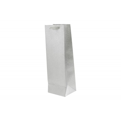 BUSTA REGALO PORTA BOTTIGLIA GR. 210 CM. 12x36x10 COLORE ARGENTO