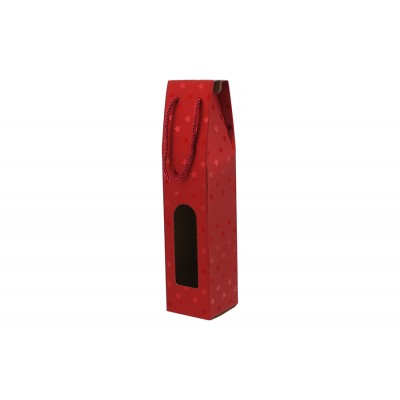 BUSTA REGALO PORTA BOTTIGLIA GR. 300 CM. 8,8x38,5x8,3 COLORE ROSSO