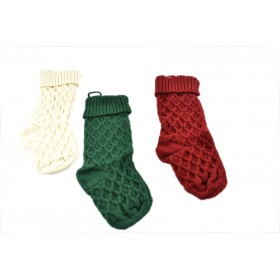 CALZA DI NATALE PER DECORAZIONI E REGALI CM. 46 3 COLORI ASSORTITI CALZA DI NATALE PER DECORAZIONI E REGALI CM. 46 3 COLORI ASSORTITI