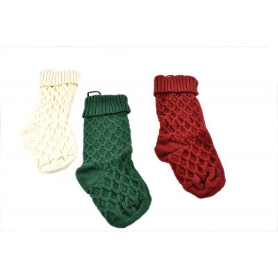 CALZA DI NATALE PER DECORAZIONI E REGALI CM. 46 3 COLORI ASSORTITI