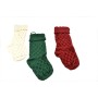 CALZA DI NATALE PER DECORAZIONI E REGALI CM. 46 3 COLORI ASSORTITI