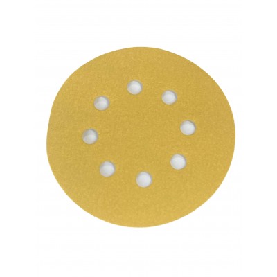 ABRA BETA DISCO ABRASIVO RESINATO CORINDONE VELCRATO CON 8 FORI MM. 125 GR. 320 conf. 100