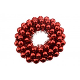 FUORIPORTA CON SFERE PALLINE DI NATALE DIAM. 33 cm. COLORE ROSSO FUORIPORTA CON SFERE PALLINE DI NATALE DIAM. 33 cm. COLORE ROSSO