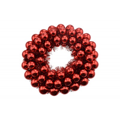 FUORIPORTA CON SFERE PALLINE DI NATALE DIAM. 33 cm. COLORE ROSSO