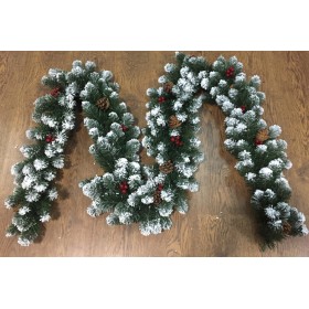 GHIRLANDA MARILLEVA CON PIGNE NEVE BACCHE TPS200 CM. 270 GHIRLANDA MARILLEVA CON PIGNE NEVE BACCHE TPS200 CM. 270