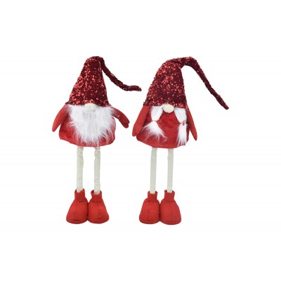 GNOMO DI NATALE 2 MODELLI ASS ESTENSIBILE A PAIETTE ROSSO CM. 95