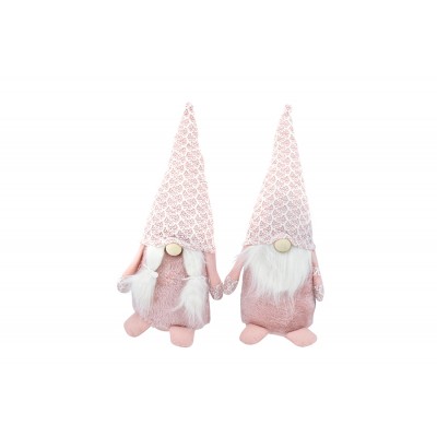 GNOMO NATALIZIO 2 MODELLI ASSORTITI  COLORE ROSA CM. 20