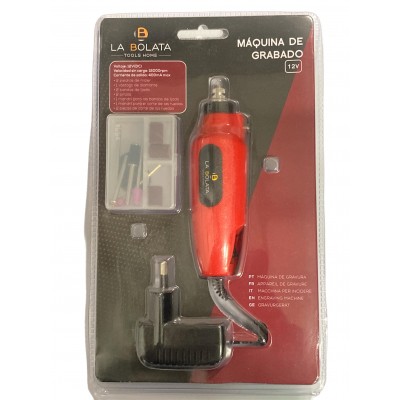 INCISORE A BETTERIA 12 VOLT PER FERRO LEGNO CON ACCESSORI