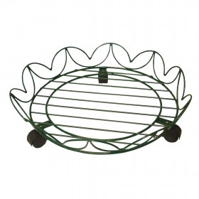 PORTAVASO CON 3 RUOTE IN ACCIAIO VERNICIATO CM. 50 PORTAVASO CON 3 RUOTE IN ACCIAIO VERNICIATO CM. 50