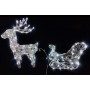 RENNA DI NATALE CON SLITTA LUMINOSA IP44 LUCE BIANCO CM. 90x18x55