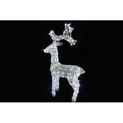 RENNA DI NATALE LUMINOSA  IP44 U PER ESTERNO LUCE BIANCO CM. 60x18x100